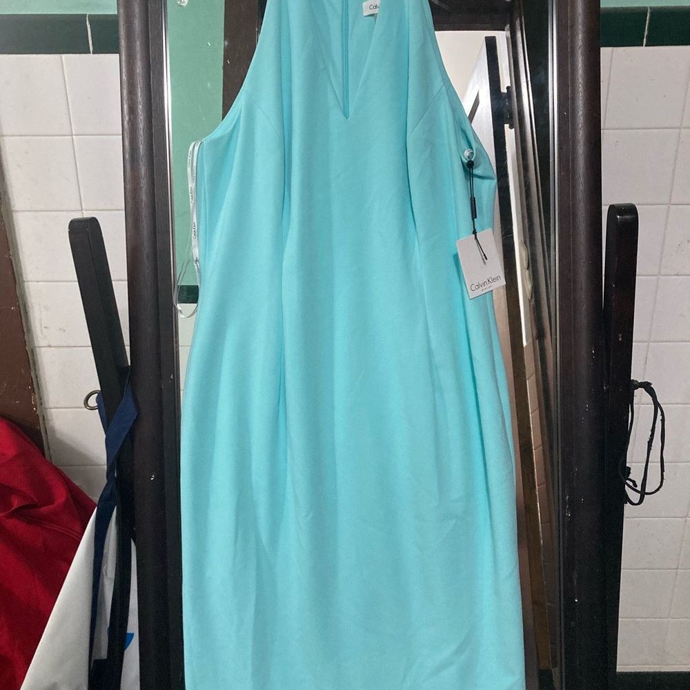 Calvin Klein new dress reg price $134 size 12 sea glass color women